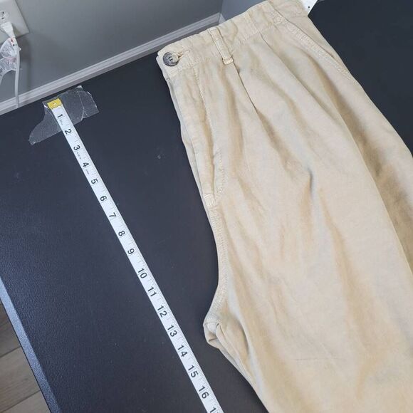 Free People Abby Chino Pants Size 10 Baggy Pleated Straight Leg High Rise - Picture 7 of 8